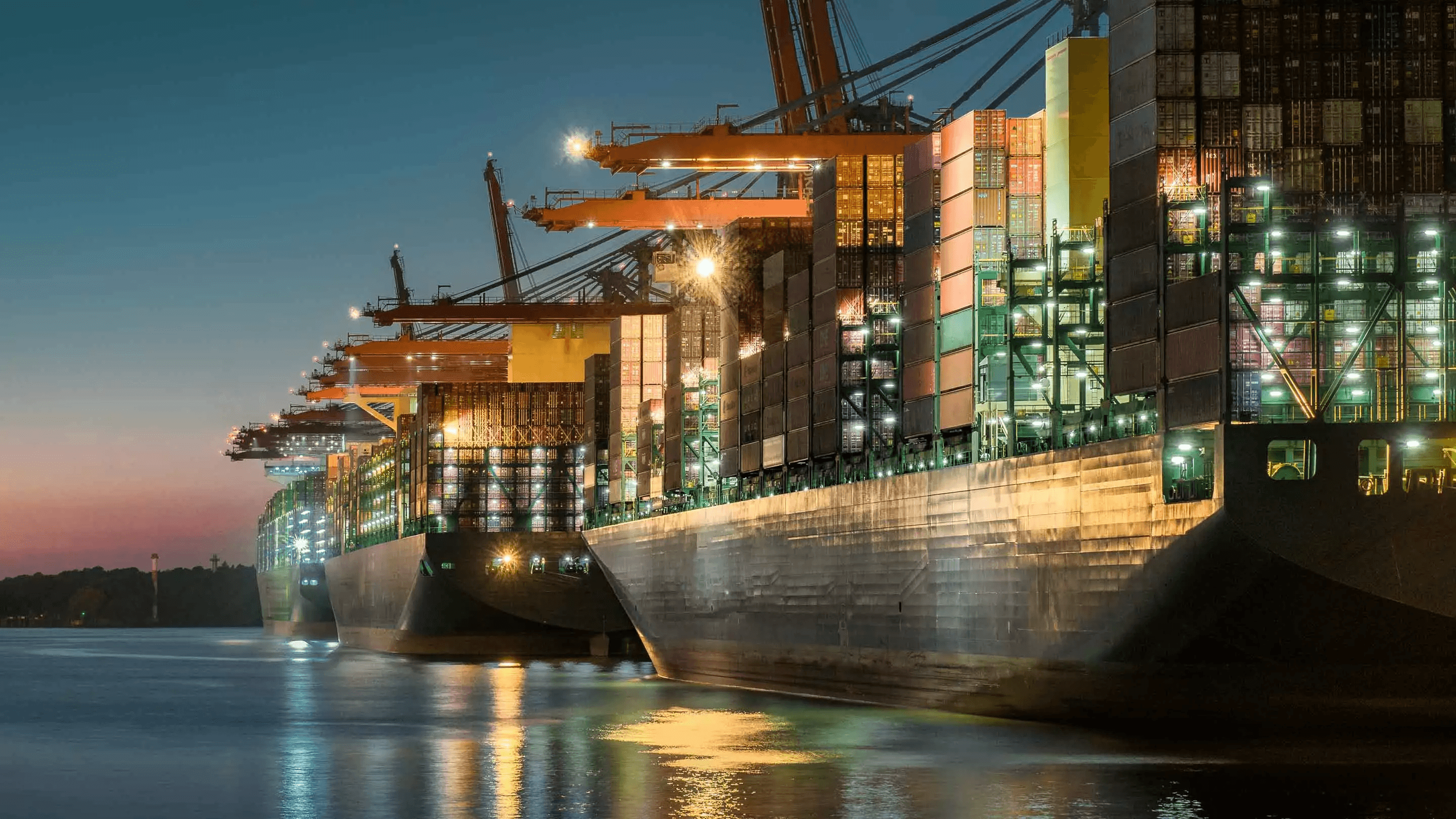 Night ship ocean view