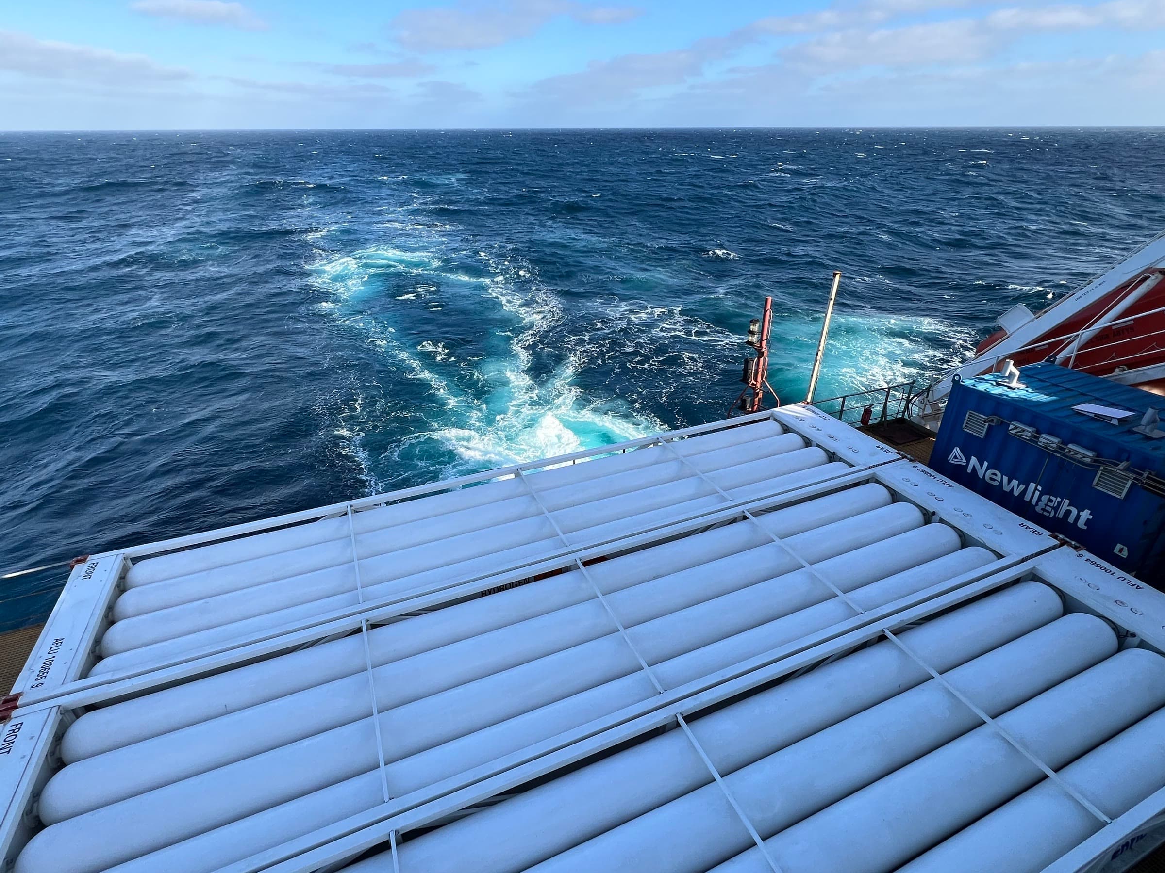 Newlight equipment installed aboard a commercial vessel at sea